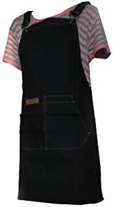 WoSiy Adjustable Denim Jean Apron with Pockets, Aprons with 2 Pockets for Women Men Chef Barista Bartender Painter in Floriculture Craft Kitchen Housework Coffee Gardening Cooking Baking BBQ By