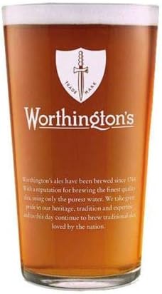 TUFF LUV Original Glass/Pint Glass/Glasses/Barware CE 20oz for Worthingtons Draught Bitter