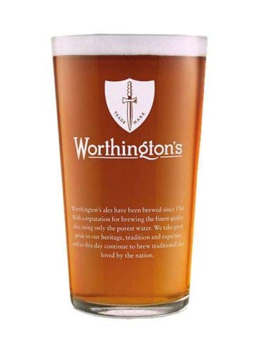 TUFF LUV Original Glass/Pint Glass/Glasses/Barware CE 20oz for Worthingtons Draught Bitter