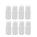 Healifty 10pcs Plastic Roller Bottles 50ML Empty Refillable Rollerball Bottle for Essential Oils Perfume Cosmetics White