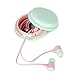Amberetech Cute 3.5mm in Ear Earphones Earbuds Headset with Macaron Earphone Organizer Box Case for iPhone,for Samsung,for Mp3 iPod Pc Music (Blue)