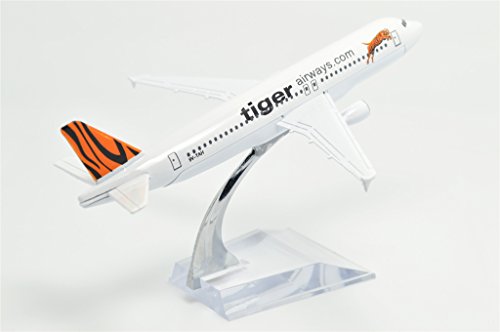 TANG DYNASTY(TM) 1:400 16cm AIR Asia Air Bus A320 Tiger Painting Metal Airplane Model Plane Toy Plane Model