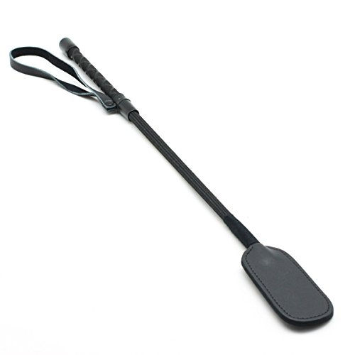 Scarlet Kitten 21.65 " Real Leather Tip Riding Crop Whip with Silicone Handle and Leather Loop