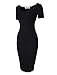 TAM WARE Women's Sweetheart Short Sleeve Midi Dress TWCWD053-D065-BLACK-US L