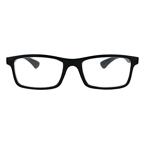 Magnified Reading Glasses Classic Plastic Rectangular Frame Unisex Black +3.5