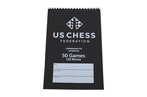BLACK - US Chess Federation Commemorative Spiral Chess Score Book (120 Moves/Game) - by US Chess Federation
