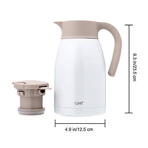 GiNT 51 Oz Stainless Steel Thermal Coffee Carafe with Lid/Double Walled
