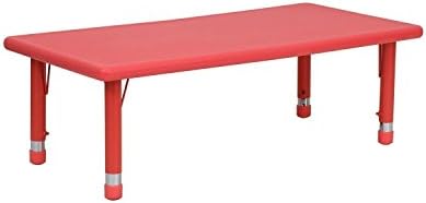 Cozy4Kids Adjustable Rectangler Plastic Activity Table , Berry Red