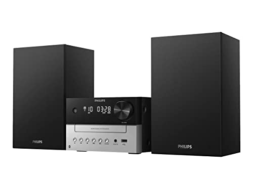 Philips M3205/12 Mini Stereoanlage mit CD und Bluetooth (UKW Radio, USB, MP3-CD, USB-Anschluss zum Laden, 18 W, Bassreflexlautsprecher, Digitale Sound Kontrolle)