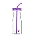 Simple HH Tritan BPA-Free Water Bottle with Straw 33oz Dishwasher-Safe Drinking Tumbler | Extra Wide Mouth w/Easy Twist Lid (Violet)