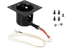 HWGckct Heavy Duty Steel Porcelain-Enameled Fire Burn Pot and Hot Rod Ignitor Kit Replacement Parts for Pit Boss and Traeger Pellet Grill with Screws and Fuse