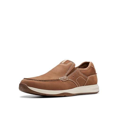 Clarks Mens Sailview Step Loafer, Light Tan Nubuck, 11 US