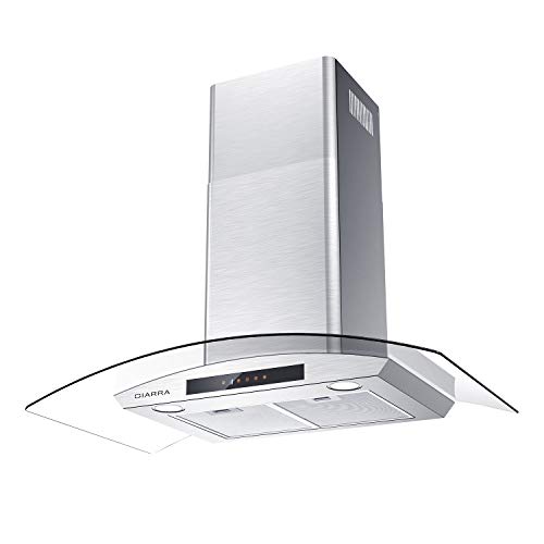 CIARRA CAS90502 Stove Vent Hood, Glass Range Hood 36 inch with 450 CFM
