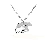 ShungHO Mama Bear Necklace Mama Bear Necklace Pendant For Mom Gift Mother's Day Birthday Gift Family Sweet Jewelry