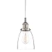 Fiorentino LED Brushed Nickel Pendant Light - w/Clear Glass Shade - Linea di Liara LL-P281-LED-BN primary