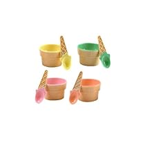 Plastic Ice Cream Dishes, 4 count