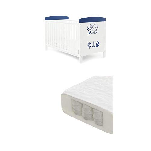 Obaby Grace Inspire Cot Bed and Pocket Sprung Mattress - Little Sailor