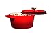 Bruntmor Pre-Seasoned Enameled Cast Iron Dutch Oven with Lid and Handle - 5.2 Quart Heavy Duty Casserole Dish for Cooking, Baking, and Braising - Oven Safe, Durable, Round Cast Iron Cooking Pot - Red