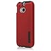 Incipio HTC One M8 Case - Dualpro Tough Protection Two Piece Plastic and TPU Slim Cover - Red/Black