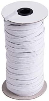 White Braided Elastic 1/4 Inch Wide 70 Yards