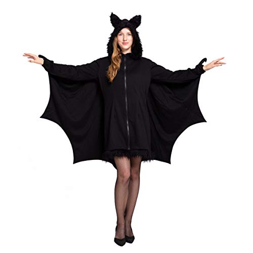 Toothless Cat Costumes - Spooktacular Creations Woman's Black Bat Zip Hoodie Halloween Costumes for Adults