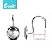 Sunlit Contemporary Design Round Shower Curtain Hooks Rust Proof Oil Rubbed Metal Shower Curtain Rings - Satin Matte Silver - 12 Pack