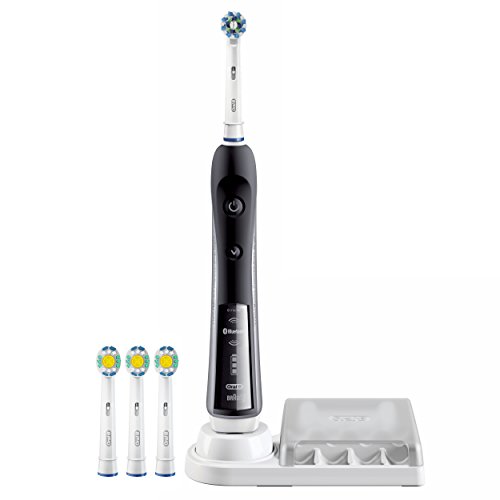 Oral-B BLACK 7000 Electric Toothbrush Bundle with  3D White Replacement Head, 3 Count