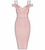 Beateen Women's V Neck Off Shoulder Knee Length Bandage Cocktail Dresses Sexy Elegant BT12652-1