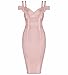 Beateen Women's V Neck Off Shoulder Knee Length Bandage Cocktail Dresses Sexy Elegant BT12652-1