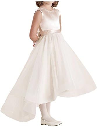 EnjoyDress Flower Girl Dress 2-14 Girls Party Pageant Prom Communion Dresses (9, White)