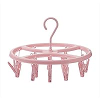 HLBJ Non-Slip Household Multifunctional Clip Drying Rack Bedroom Wardrobe Storage Cherry Powder