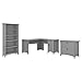 Bush Furniture Salinas L Shaped Desk with Lateral File Cabinet and 5 Shelf Bookcase, 60W, Cape Cod Gray