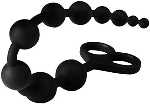 Willie Marlow Anal Ball Butt-Plug Large Size Black Anal Beads Silicone Anal Sex Toys Male Prostate Massager Black