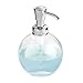 mDesign Round Glass Refillable Liquid Soap Dispenser Pump Bottle for Bathroom Vanity Countertop, Kitchen Sink - Holds Hand Soap, Dish Soap, Hand Sanitizer, Essential Oils - 2 Pack - Clear/Chrome
