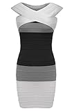 Zeagoo Women Sexy Off Shoulder Knitting Bandage Bodycon Stretch Mini Dress