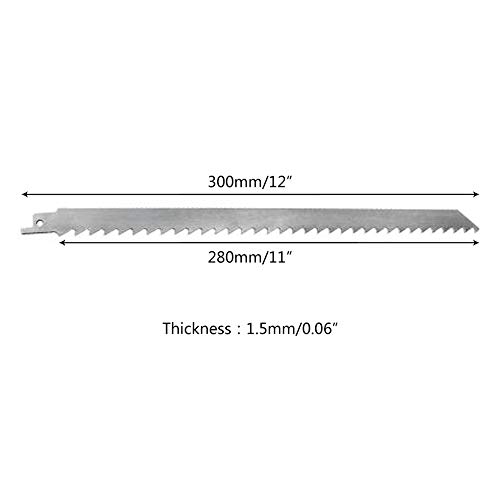 YaFex 6pcs 12 Inch 3PI Stainless Steel Reciprocating Saw Blade for Food
