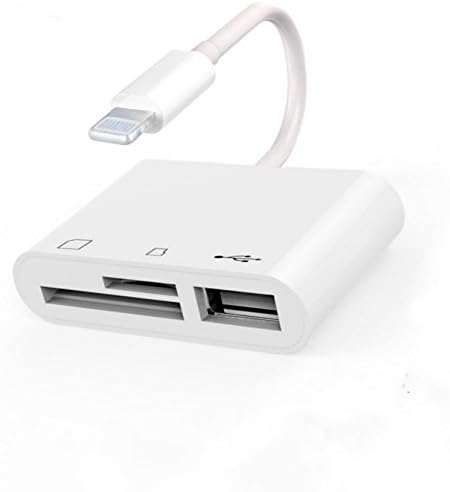 3 in 1 Lightning to USB Camera Adapter, SD/TF Card Reader, Lightning Adapter for iPhone/iPad, Support iOS 11.2 before and later (3 in 1)