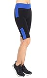 Neonysweets Womens Capri Tights Fitness Running Yoga Pants Leggings Black Blue L