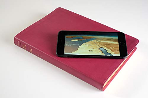 NLT Large Print Thinline Reference Bible, Filament Enabled (LeatherLike, Aurora Cranberry, Red Letter): Includes Free Access to the Filament Bible App ... Notes, Devotionals, Worship Music, and Video