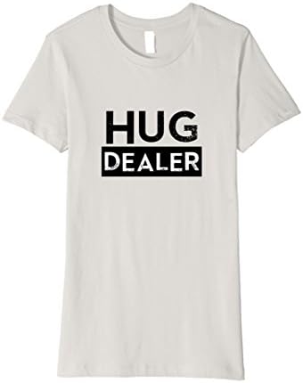 Womens Hug Dealer Premium Jersey Tee by TribeTokes Large Silver