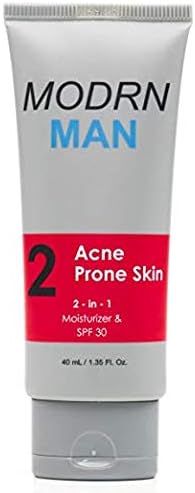 MODRN MAN Acne Defense Face Lotion with SPF 30 for Men | Premium Combination Daily Oil Control Face Cream With Sunscreen | Repair, Hydrate & Protect (1.35 oz)