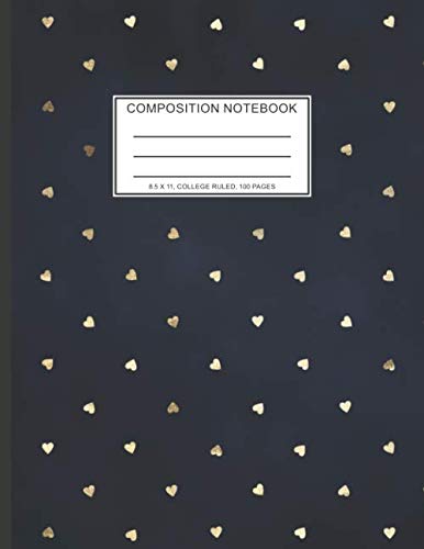 Composition Notebook: Girls' notebooks. 8.5 x 11, College Ruled, 100 pages Notebooks with sophisticated and precious cover the main theme is the gold color by Tricori Girl Notebook