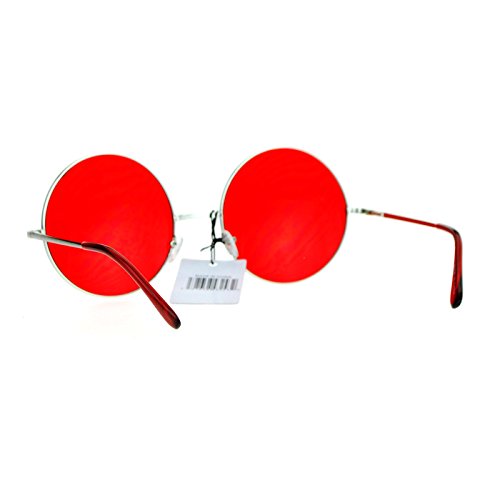 SA106 Hippie Oceanic Gradient Large Circle Lens Sunglasses Red