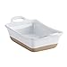 Rachael Ray Stoneware Rectangular Small Au Gratin Pan, 12 oz, White