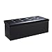Sable 43'' Folding Storage Ottoman Bench, Faux Leather Footrest Seat Bench with Highly Elastic Sponge Filling, Black
