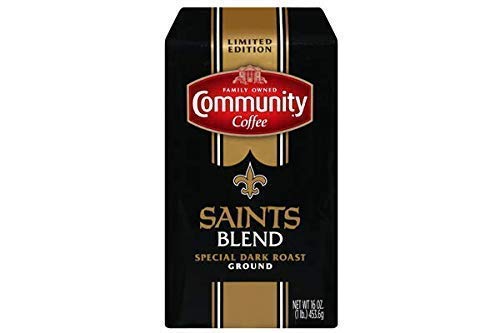 Community Coffee Premium Ground Coffee, New Orleans Saints Blend Special Dark Roast, 16 Ounce