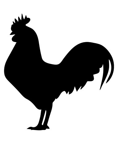 Pack of 3 Rooster Stencils Made from 4 Ply Mat Board 11x14, 8x10, 5x7