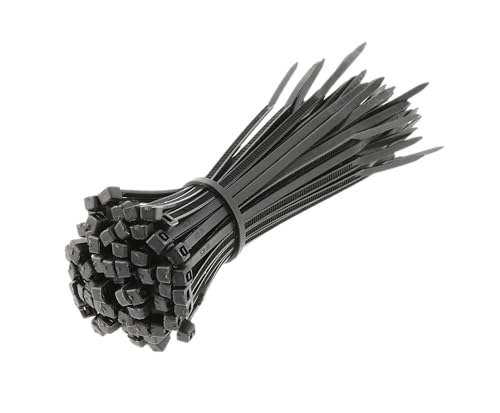 HÖGERT TECHNIK - Nylon Cable Ties 2.5 x 100 mm Black Pack of 100 UV-Resistant Cable Straps Fastening Ties Plastic Ties for Electrical Installation Mounting