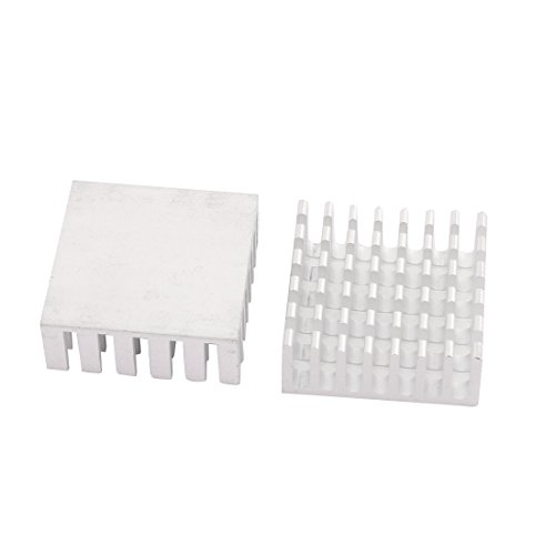 uxcell 4Pcs 25mm x 25mm x 10mm Aluminum Heatsink Heat Diffuse Cooling Fin Silver Tone