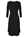 MISSKY Women Short Sleeve and 3/4 Long Sleeve Round Neck Pocket Loose Casual Summer Midi Dress